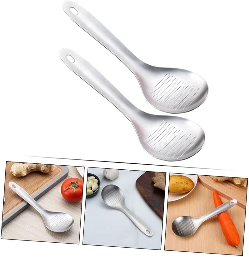 Alipis 2pcs Ginger Grater Spoon Stainless Steel Multi Function Kitchen Tool Easy Clean - Image 3